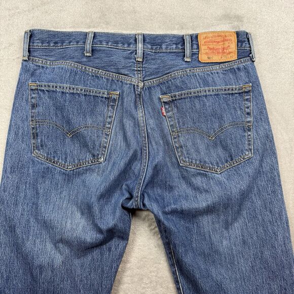 Levi’s 501xx Jeans Men’s 38x32 Blue Cotton Denim Button Fly Classic Casual - Picture 4 of 11